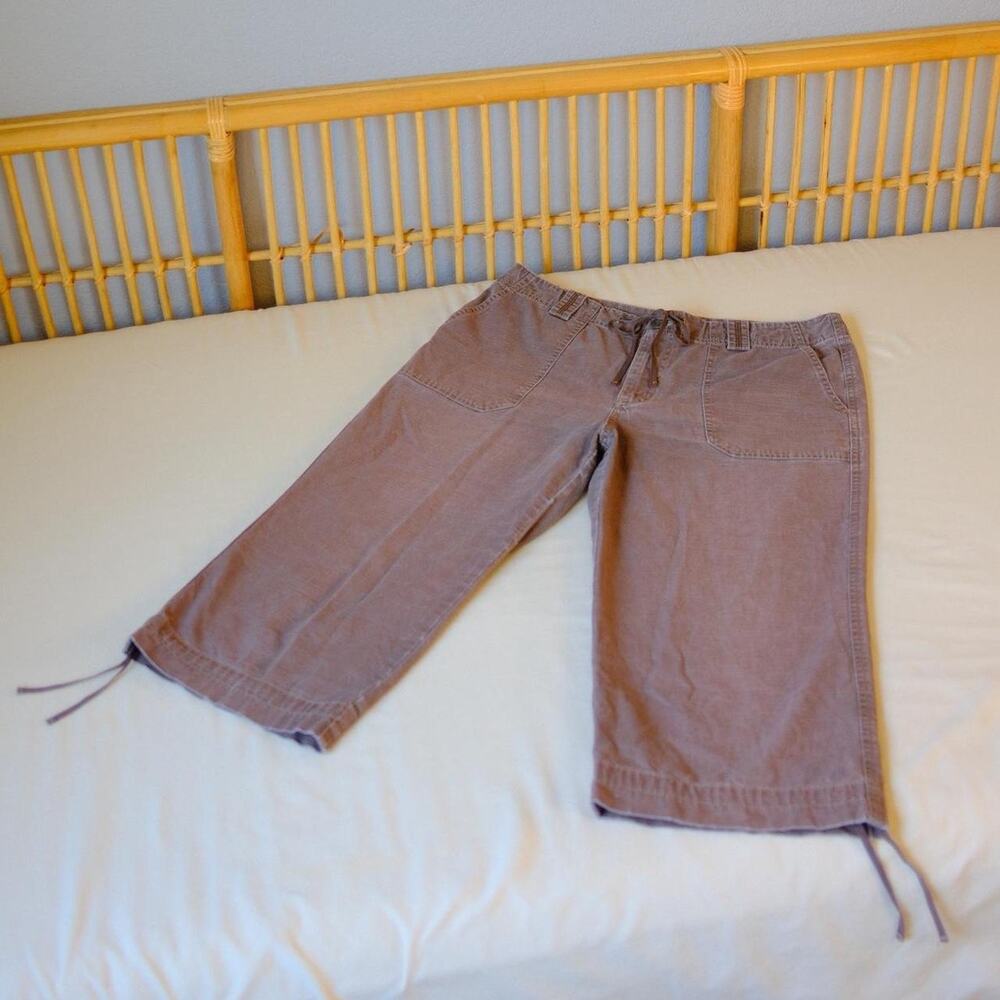 Soft Brown Floral Cargo Capris – Casual Essential by Eddie Bauer